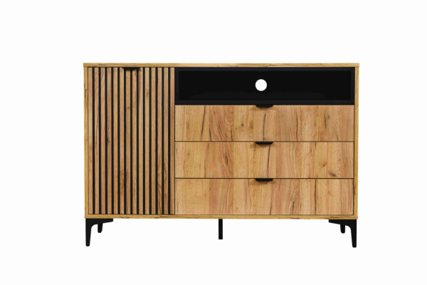 ARTEN (NANO Systems s.r.o.) Komoda Piano 1D3S velká zlatý dub/černá