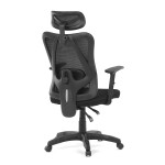Židle kancelářská, nastavitelný podhlavník, potah černá síťovina mesh, mechanika permanent kontakt