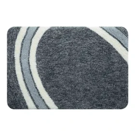 Spirella CURVE šedá / Koupelnová předložka / 55 × 65 cm / mikrovlákno / protiskluzová