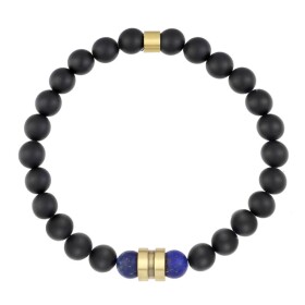 Pánský náramek Rodolfo - 8 mm lapis lazuli, onyx, Modrá 25 cm