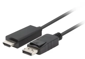 Lanberg CA-DPHD-11CC-0010-BK černá / Kabel DisplayPort na HDMI / 1 m / DP 1.1 / 1080p / 60 Hz (CA-DPHD-11CC-0010-BK)