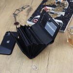 Luxusní dámská kožená peněženka Gregorio Lake, černá