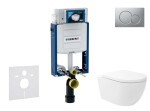GEBERIT - Kombifix Set předstěnové instalace, klozetu Oudee Vortex a sedátka softclose, tlačítko Sigma01, lakovaný matný chrom SANI15CA1133