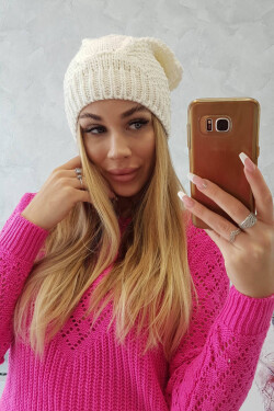 Fleecová čepice Sandra K210 ecru UNI