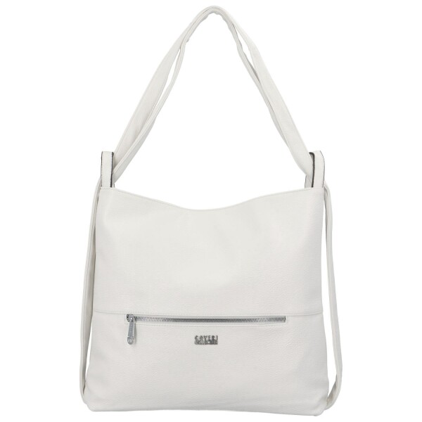 Stylový dámský koženkový kabelko-batoh Korelia, bílý