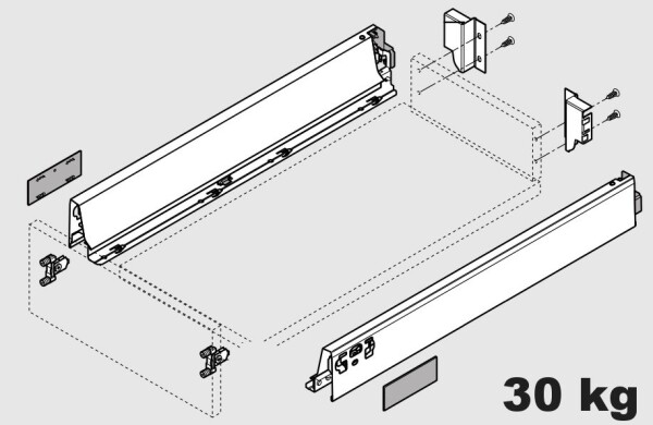 Blum K-BLUM Antaro N 400 mm/30 kg, Blumotion/TOB, bílá SW, vrut (56-121400)