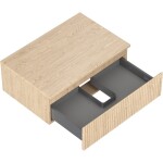 MEXEN/S - Rivel koupelnová skříňka pod umyvadlo 70 cm s deskou, 1 šuplík, reliéf , dub 91A20-07023-1-BFC81