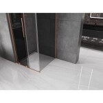 MEXEN/S - Velar L sprchový kout, posuvné dveře 110 x 110, grafit, měď kartáčovaná 871-110-110-43-65