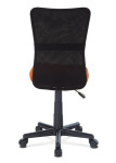 Kancelářská židle, oranžová mesh, plastový kříž, síťovina černá