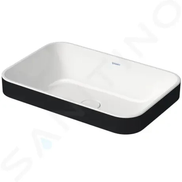 DURAVIT - Happy D.2 Plus Umyvadlová mísa zápustná, 600x400 mm, bez přepadu, WonderGliss, bílá/antracit mat 23596061001