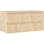 MEXEN/S - Rivel koupelnová skříňka pod umyvadlo 100 cm s deskou, 2 zásuvky, reliéf , dub 91A20-10047-2-BFFC81