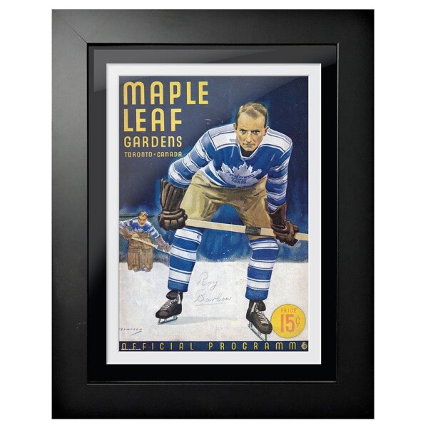Mustang Obraz v rámu Toronto Maple Leafs NHL Memorabilia Maple Leaf Gardens Player Pose Program Cover