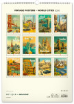Nástěnný kalendář 2026 NOTIQUE - Vintage plakáty – světová města, 33 x 46 cm