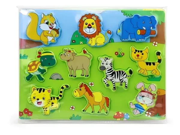 Dřevěné puzzle zvířátka