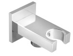 SAPHO - Držák sprchy hranatý, pevný, s vyústěním, chrom AQ591