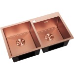 MEXEN - Xorin ocelový dřez 2-bowl 780 x 450 mm, měď HC 6441782000-65HC