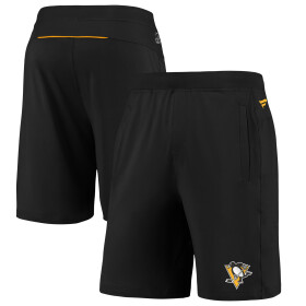Fanatics Pánské kraťasy Pittsburgh Penguins NHL Authentic Rinkside Performance černá s kapsami na zip Velikost: M