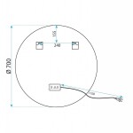 REA - Zrcadlo LED 70cm MMJ Black HOM-05513