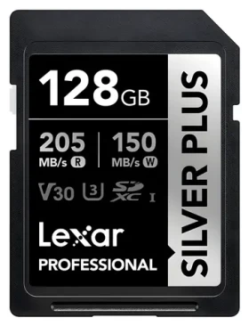 Lexar Professional SILVER PLUS SDXC 128GB / Paměťová karta / čtení: 205 MB/s / zápis: 150 MB/s / UHS-I / V30 (LSDSIPL128G-BNNNG)