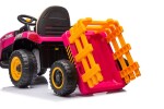 Mamido Dětský elektrický traktor BBH-030 s přívěsem růžový