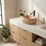 REA - Umyvadlo na desku Mika Light Terracotta REA-U7348