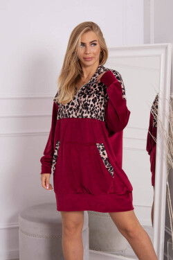 Velurové šaty s leopardím vzorem fuchsie