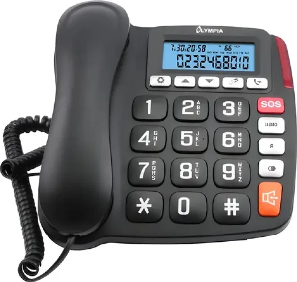 Olympia 4520 černá / Telefon s velkými tlačítky / SOS tlačítko / Handsfree / LCD displej (2294)