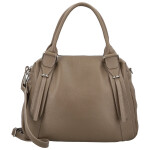 Módní dámská kožená kabelka do ruky Hannah, taupe