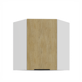 Horní rohová skříňka Cremona 60x60 GN-72 1F (45°) Barva korpusu: Bílá, Barva dvířek: Dub Cremona