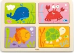VIGA Dřevěné puzzle Mořská zvířata