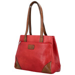 Trendy dámská koženková kabelka na rameno Remiga, červená