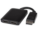 PremiumCord adaptér DisplayPort - 2x HDMI / rozšíření + zrcadlení obrazu / 4K*2K@30Hz (kportad18)