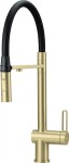 DEANTE - Magnetic kartáčovaná zlatá Kuchyňská baterie, s připojením na vodní filtr, s elastickou hubicí BRM_R75M