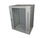 LEXI-Net 19" nástěnný rozvaděč 15U 600x450, nosnost 60 kg, skleněné dveře, rozložený, šedý EDF_1030524