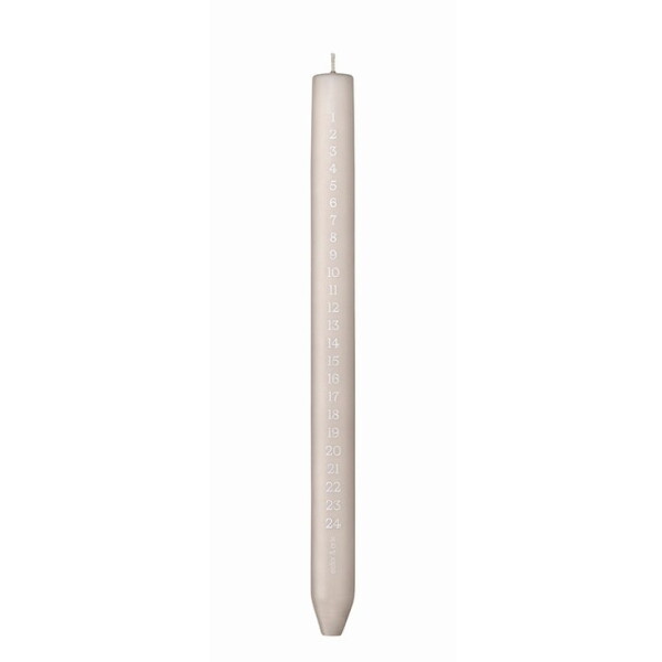 Ester & erik Adventní svíčka Cylindrical 28 cm – 22 Linen grey, šedá barva, vosk