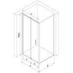MEXEN/S - Exo sprchový kout skládací dveře 95 x 95, transparent, chrom 816-095-095-01-00