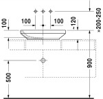 DURAVIT - DuraStyle Umyvadlo na desku, 60x38 cm, bez přepadu, WonderGliss, bílá 03496000001