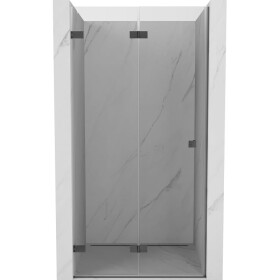 MEXEN/S - Lunar-F skládací sprchové dveře levé 90, transparent, grafit kartáčovaná 836-090-000-66-00-L