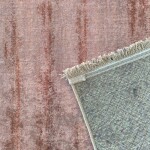 DumDekorace Moderní koberec s řeckým okrajem - růžový a kaštanový Šířka: 80 cm | Délka: 150 cm