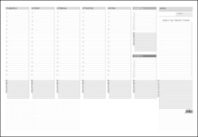 Stolní plánovač A2 týdenní mapa lištou