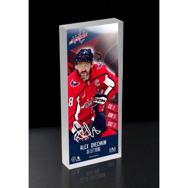 Obraz Washington Capitals NHL Alex Ovechkin Player Ticket 3D Block Art