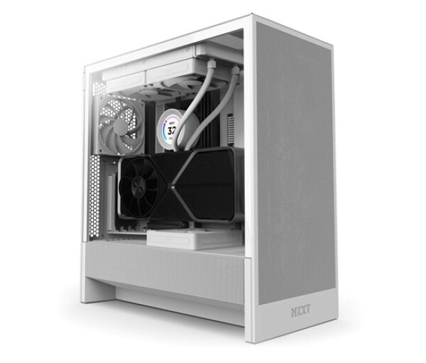 NZXT skříň H5 Flow edition / 2x120 mm fan / USB 3.0 / USB-C 3.1 / průhledná bočnice / mesh panel / bílá EDF_558026