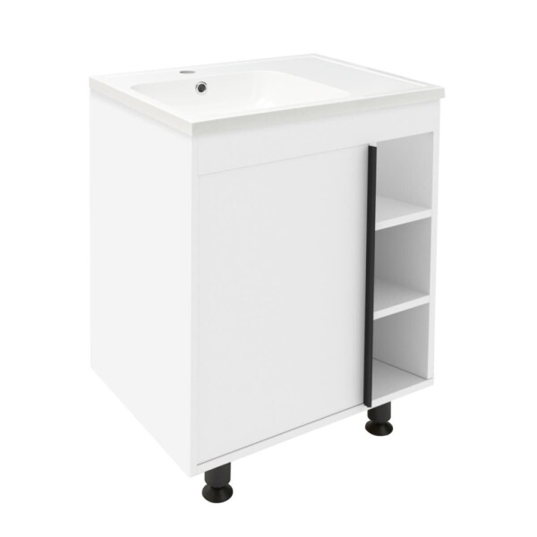 Koupelnová skříňka s umyvadlem Naturel Lucca 59x70x45 cm bílá lesk LUCCA60W LUCCA60W