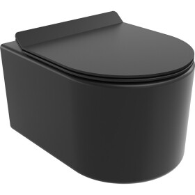 MEXEN/S - Sofia Závěsná WC mísa Rimless Tornado včetně sedátka s slow slim, duroplast, černá mat 30540185T