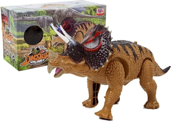 Mamido Dinosaurus Triceratops se zvukovými a svítícími efekty hnědý