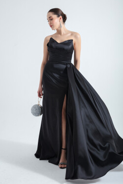 Lafaba Women's Black Strapless Long Evening Dress