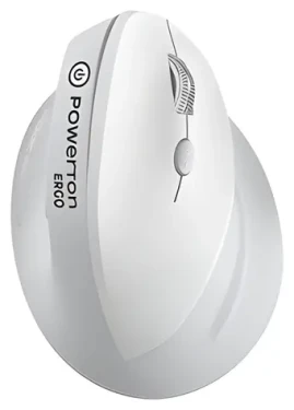 Powerton ERGO SPIRA bílo-šedá / Bezdrátová myš / ergonomická / optická / Bluetooth a 2.4GHz / 3200 DPI (WPM12E)