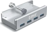 Orico MH4PU-SV-BP stříbrná / USB hub / 4x USB-A 3.0 / upínací úchyt / hliníkové tělo (MH4PU-SV-BP)