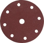 Makita P-31930 / Brusný papír na dřevo a kov / Zrnitost 80 / Průměr 150 mm / 9 otvorů / 10 ks (P-31930)
