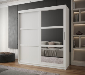 Šatní skříň Abi Miror 3 Barva korpusu: Bílá, Rozměry: 180 cm, Dveře: Bílá
